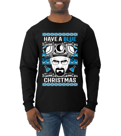 Have a Blue Christmas Walter Breaking TV Christmas, Christmas Gifts, Funny Xmas Gift Idea, Ugly Christmas Sweater Mens Long Sleeve Shirt