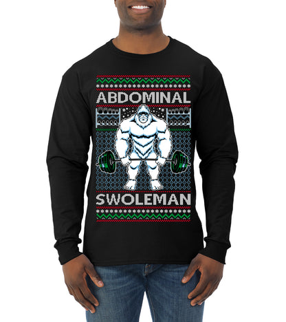 Merry Liftmas Abdominal Swoleman, Christmas Gifts, Funny Xmas Gift Idea, Ugly Christmas Sweater Mens Long Sleeve Shirt