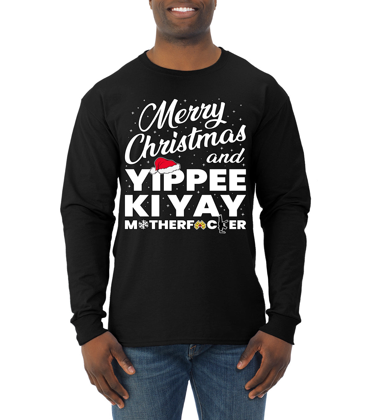 Merry Christmas and Yippee Ki Yay MOFO Ugly Christmas Sweater, Christmas Gifts, Funny Xmas Gift Idea, Mens Long Sleeve Shirt