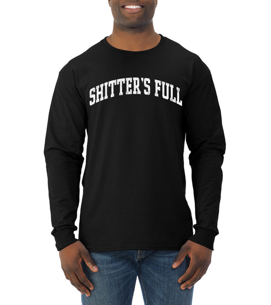 Vintage Movie Quote Shitter's Full, Christmas Gifts, Funny Xmas Gift Idea, Ugly Christmas Sweater Mens Long Sleeve Shirt