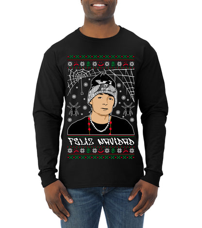 Peso Feliz Navidad Pluma, Feliz Navidad,  Christmas Gifts, Funny Xmas Gift Idea, Ugly Christmas Sweater Mens Long Sleeve Shirt