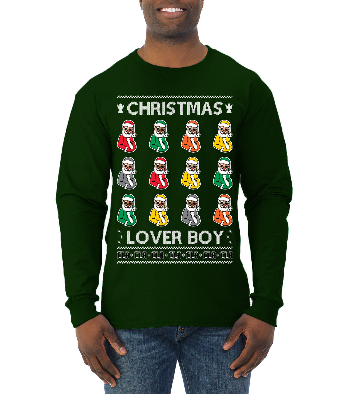 Christmas Lover Boy Funny Santa Rapper, Christmas Gifts, Funny Xmas Gift Idea, Ugly Christmas Sweater Mens Long Sleeve Shirt