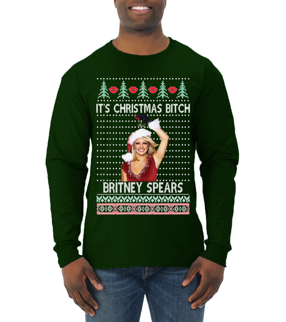 It's Christmas Bitch Britney, Christmas Gifts, Funny Xmas Gift Idea, Ugly Christmas  Mens Long Sleeve Shirt