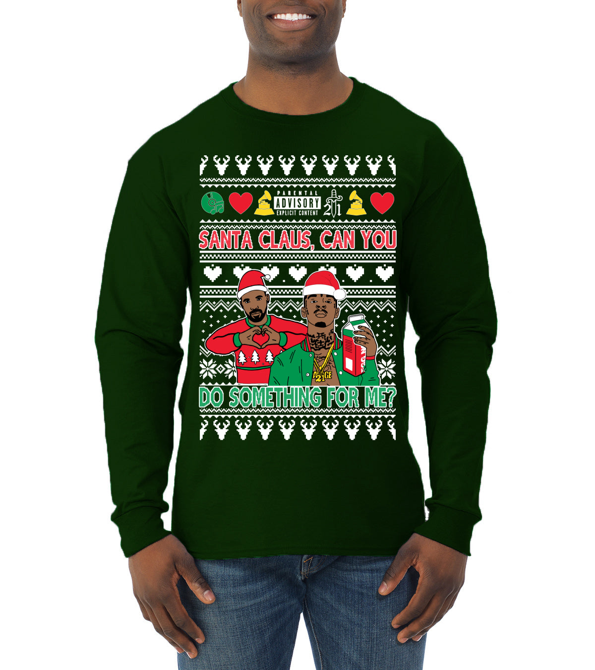 Santa Claus, Can You Do Something For Me? ,Christmas Gifts, Funny Xmas Gift Idea, Ugly Christmas Sweater Mens Long Sleeve Shirt
