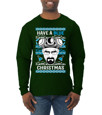 Have a Blue Christmas Walter Breaking TV Christmas, Christmas Gifts, Funny Xmas Gift Idea, Ugly Christmas Sweater Mens Long Sleeve Shirt