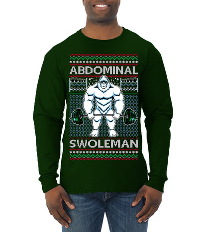 Merry Liftmas Abdominal Swoleman, Christmas Gifts, Funny Xmas Gift Idea, Ugly Christmas Sweater Mens Long Sleeve Shirt