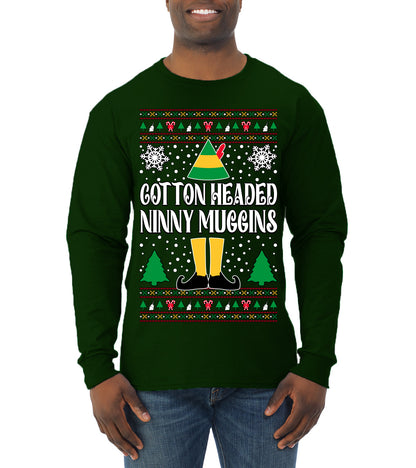 Cotton Headed Muggins Christmas Movie Quote, Christmas Gifts, Funny Xmas Gift Idea, Ugly Christmas Sweater Mens Long Sleeve Shirt