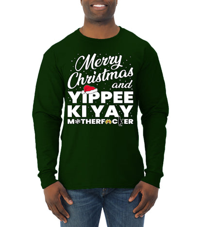 Merry Christmas and Yippee Ki Yay MOFO Ugly Christmas Sweater, Christmas Gifts, Funny Xmas Gift Idea, Mens Long Sleeve Shirt