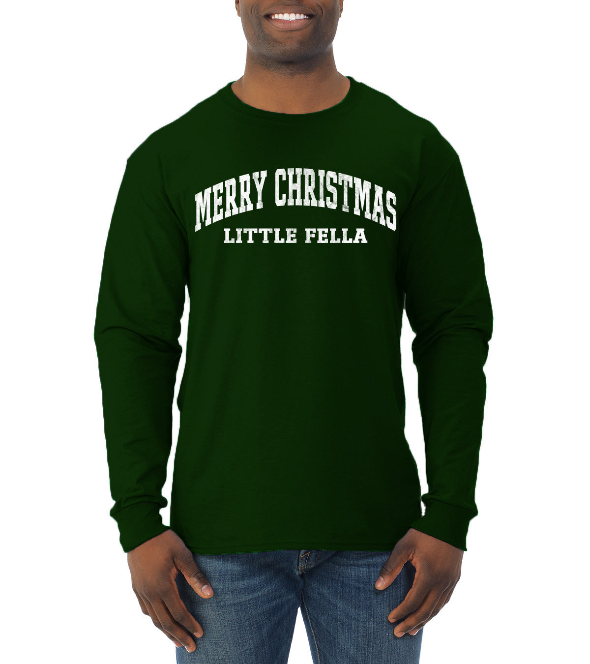 Vintage Movie Quote Merry Christmas Little Fella, Christmas Gifts, Funny Xmas Gift Idea, Ugly Christmas Sweater Mens Long Sleeve Shirt