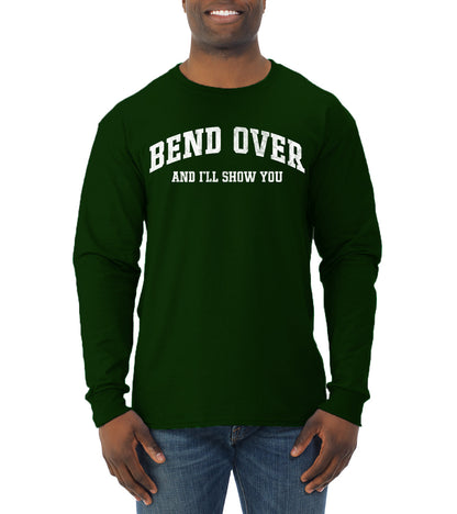 Vintage Movie Quote Bend Over And I'll Show You, Christmas Gifts, Funny Xmas Gift Idea, Ugly Christmas Sweater Mens Long Sleeve Shirt