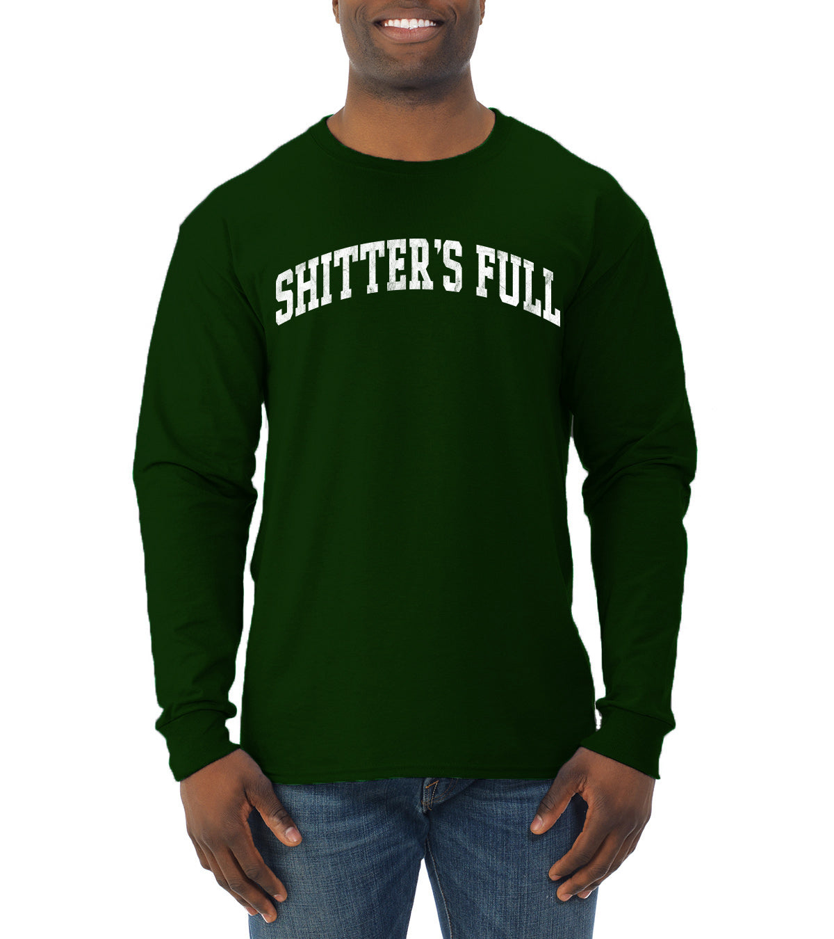 Vintage Movie Quote Shitter's Full, Christmas Gifts, Funny Xmas Gift Idea, Ugly Christmas Sweater Mens Long Sleeve Shirt