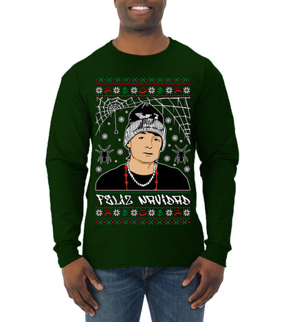 Peso Feliz Navidad Pluma, Feliz Navidad,  Christmas Gifts, Funny Xmas Gift Idea, Ugly Christmas Sweater Mens Long Sleeve Shirt