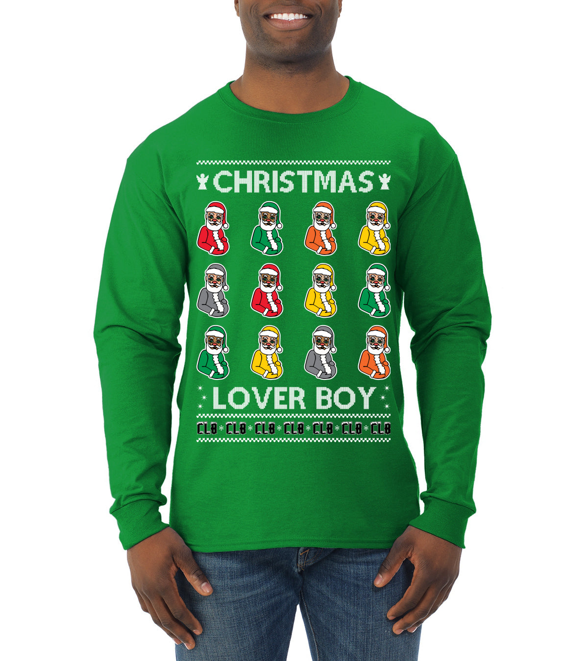 Christmas Lover Boy Funny Santa Rapper, Christmas Gifts, Funny Xmas Gift Idea, Ugly Christmas Sweater Mens Long Sleeve Shirt