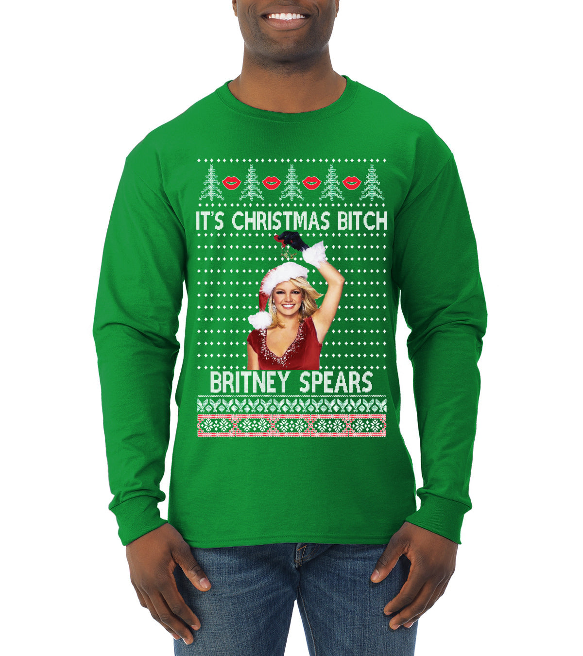 It's Christmas Bitch Britney, Christmas Gifts, Funny Xmas Gift Idea, Ugly Christmas  Mens Long Sleeve Shirt