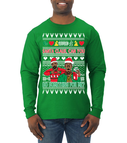 Santa Claus, Can You Do Something For Me? ,Christmas Gifts, Funny Xmas Gift Idea, Ugly Christmas Sweater Mens Long Sleeve Shirt
