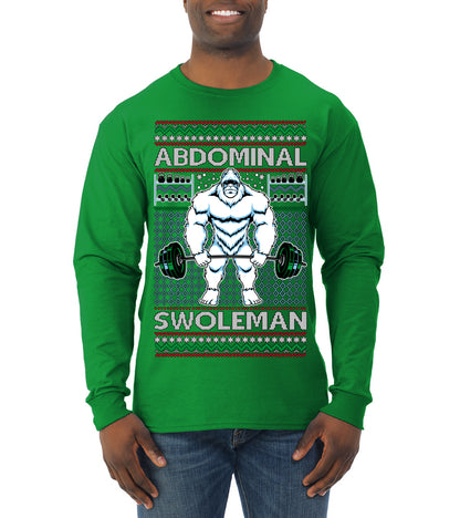 Merry Liftmas Abdominal Swoleman, Christmas Gifts, Funny Xmas Gift Idea, Ugly Christmas Sweater Mens Long Sleeve Shirt