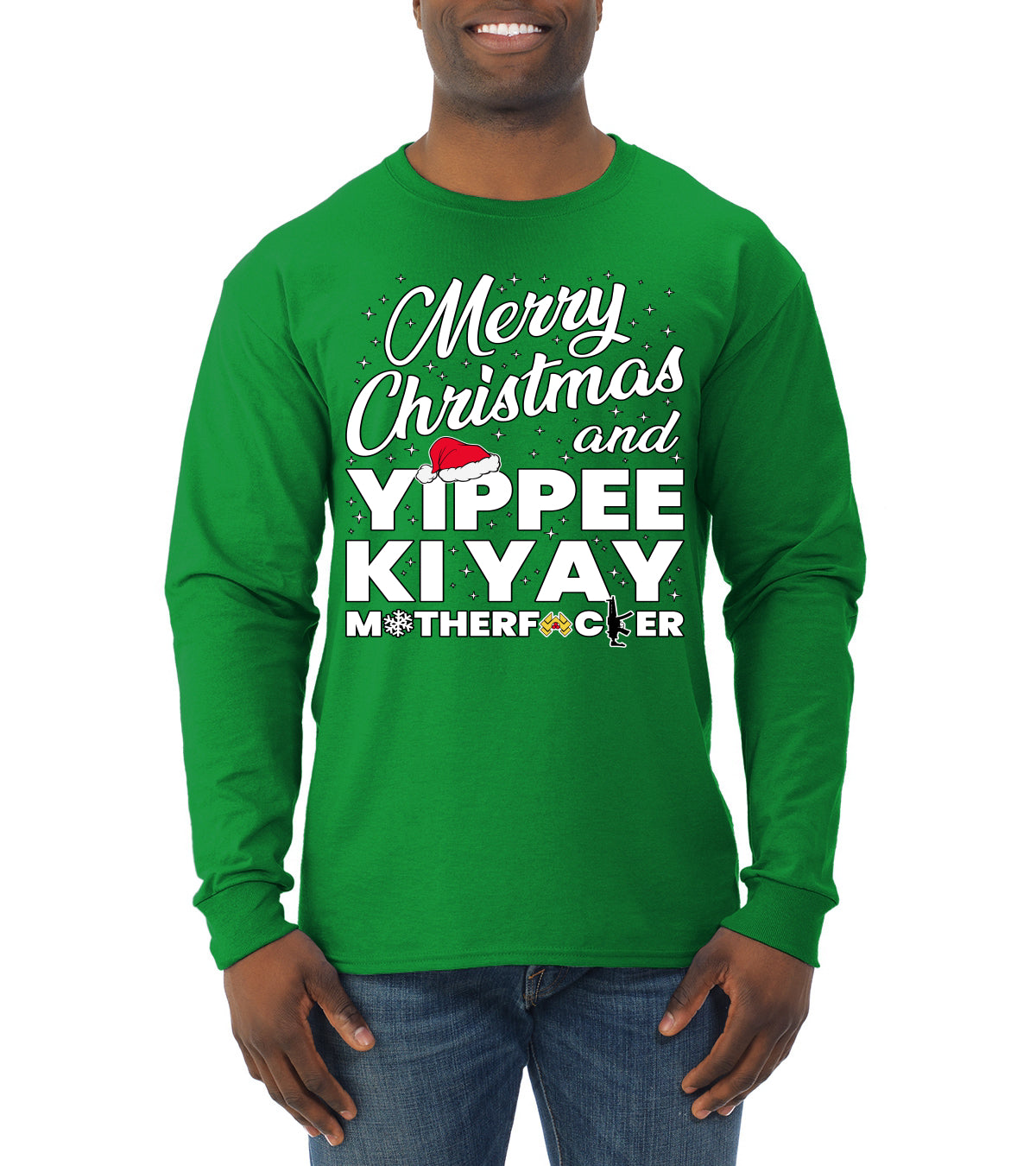 Merry Christmas and Yippee Ki Yay MOFO Ugly Christmas Sweater, Christmas Gifts, Funny Xmas Gift Idea, Mens Long Sleeve Shirt