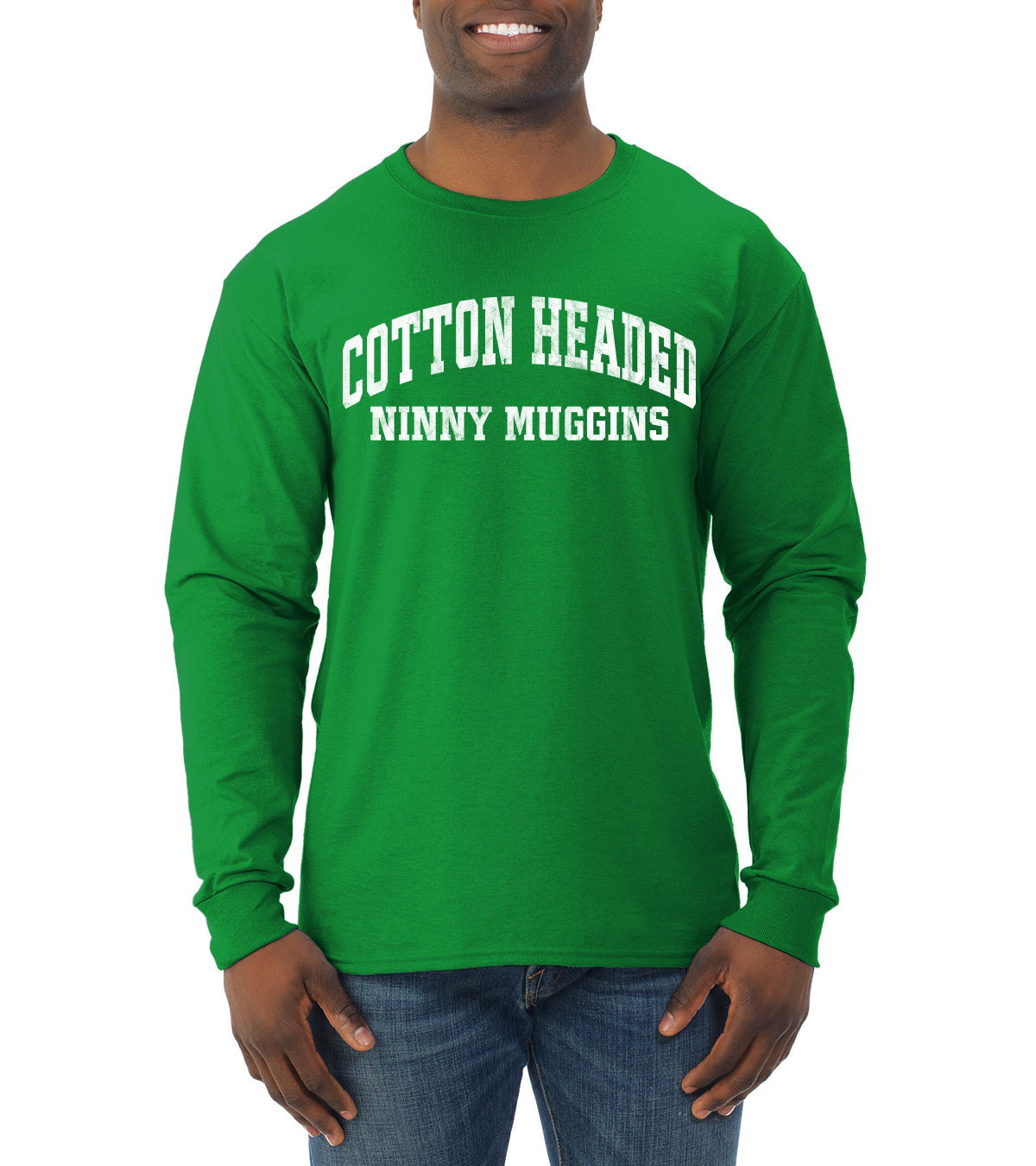 Vintage Movie Quote Cotton Headed Ninny Muggins, Christmas Gifts, Funny Xmas Gift Idea, Ugly Christmas Sweater Mens Long Sleeve Shirt