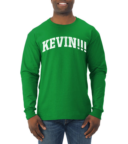 Vintage Movie Quote KEVIN!!!, Christmas Gifts, Funny Xmas Gift Idea, Ugly Christmas Sweater Mens Long Sleeve Shirt