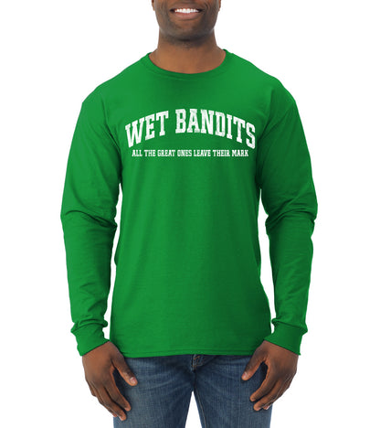 Vintage Movie Quote Wet Bandits Leave They're Mark, Christmas Gifts, Funny Xmas Gift Idea, Ugly Christmas Sweater Mens Long Sleeve Shirt