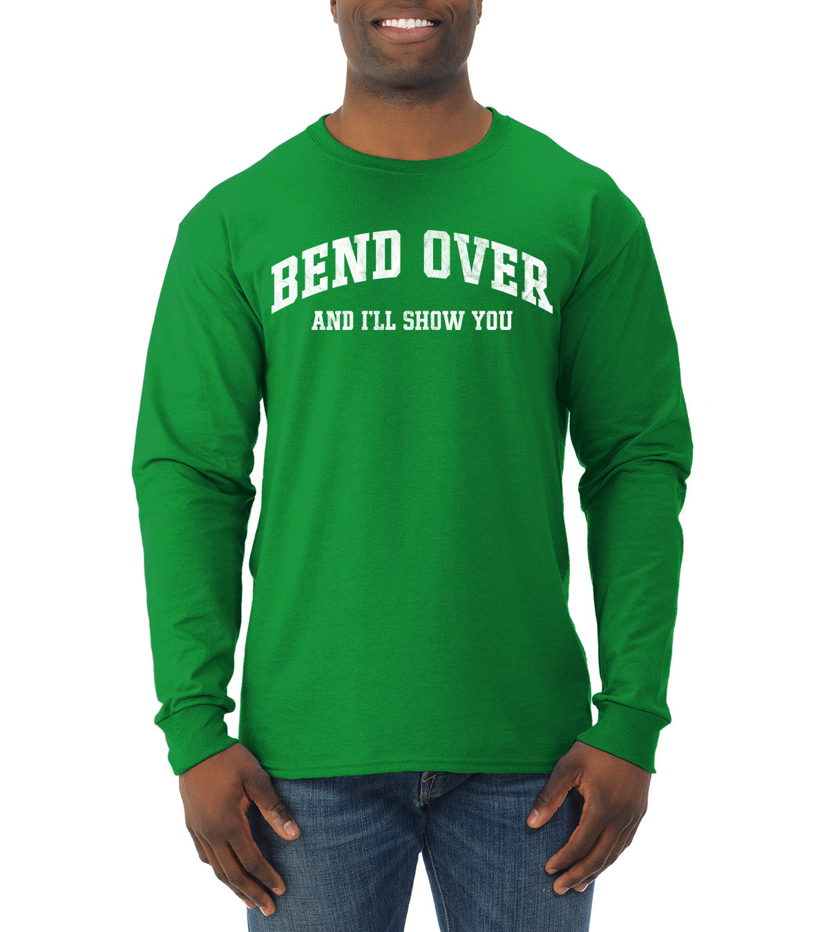 Vintage Movie Quote Bend Over And I'll Show You, Christmas Gifts, Funny Xmas Gift Idea, Ugly Christmas Sweater Mens Long Sleeve Shirt