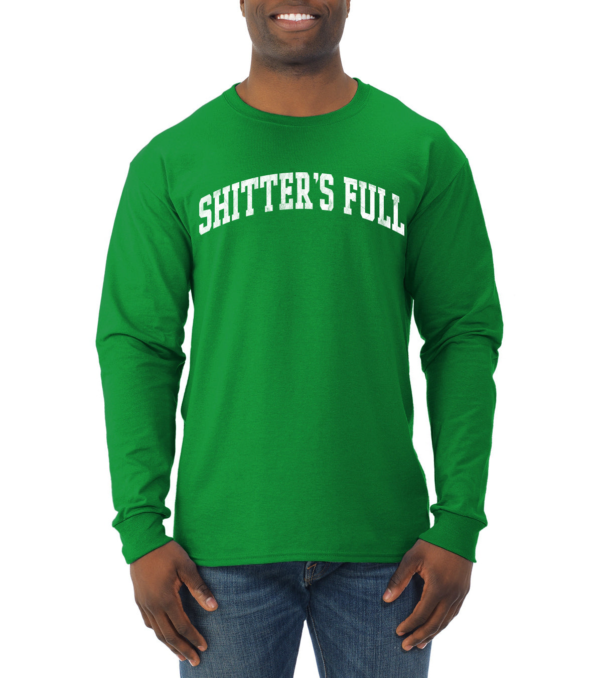 Vintage Movie Quote Shitter's Full, Christmas Gifts, Funny Xmas Gift Idea, Ugly Christmas Sweater Mens Long Sleeve Shirt