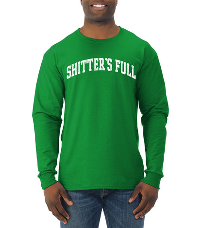 Vintage Movie Quote Shitter's Full, Christmas Gifts, Funny Xmas Gift Idea, Ugly Christmas Sweater Mens Long Sleeve Shirt