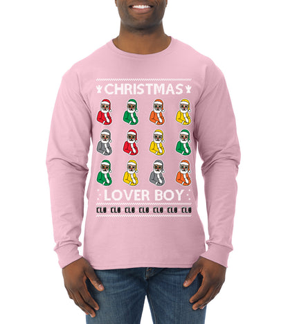 Christmas Lover Boy Funny Santa Rapper, Christmas Gifts, Funny Xmas Gift Idea, Ugly Christmas Sweater Mens Long Sleeve Shirt