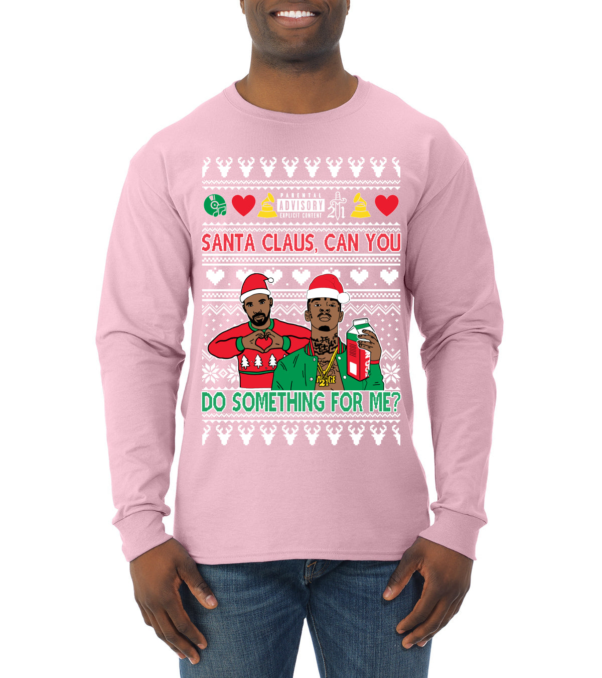 Santa Claus, Can You Do Something For Me? ,Christmas Gifts, Funny Xmas Gift Idea, Ugly Christmas Sweater Mens Long Sleeve Shirt