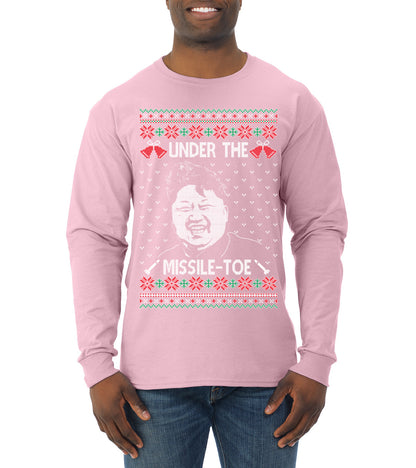 Under The Missle Toe ,Christmas Gifts, Funny Xmas Gift Idea, Ugly Christmas Sweater Mens Long Sleeve Shirt