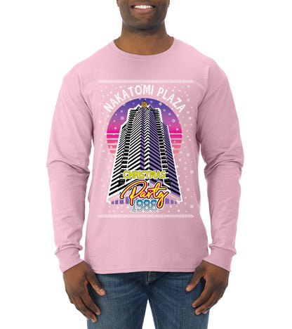 Retro Nakatomi Plaza 1988 Holiday Party, Xmas Movie, Christmas Gifts, Funny Xmas Gift Idea, Ugly Christmas  Mens Long Sleeve Shirt