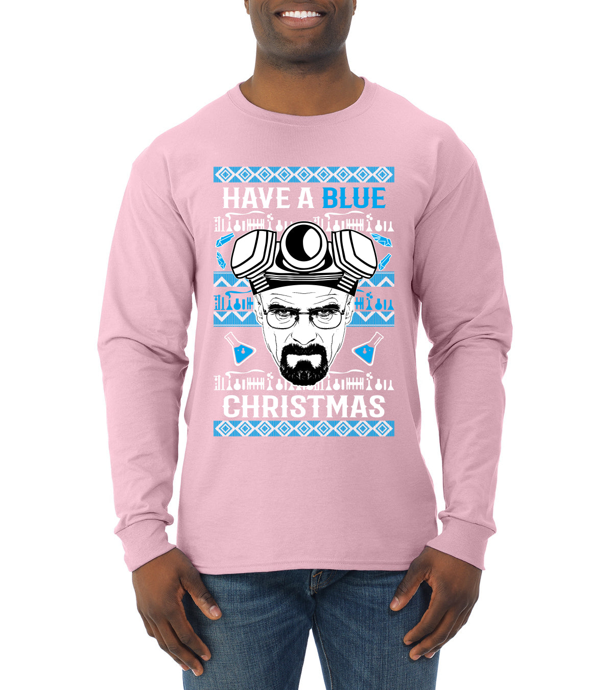 Have a Blue Christmas Walter Breaking TV Christmas, Christmas Gifts, Funny Xmas Gift Idea, Ugly Christmas Sweater Mens Long Sleeve Shirt