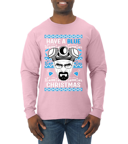 Have a Blue Christmas Walter Breaking TV Christmas, Christmas Gifts, Funny Xmas Gift Idea, Ugly Christmas Sweater Mens Long Sleeve Shirt
