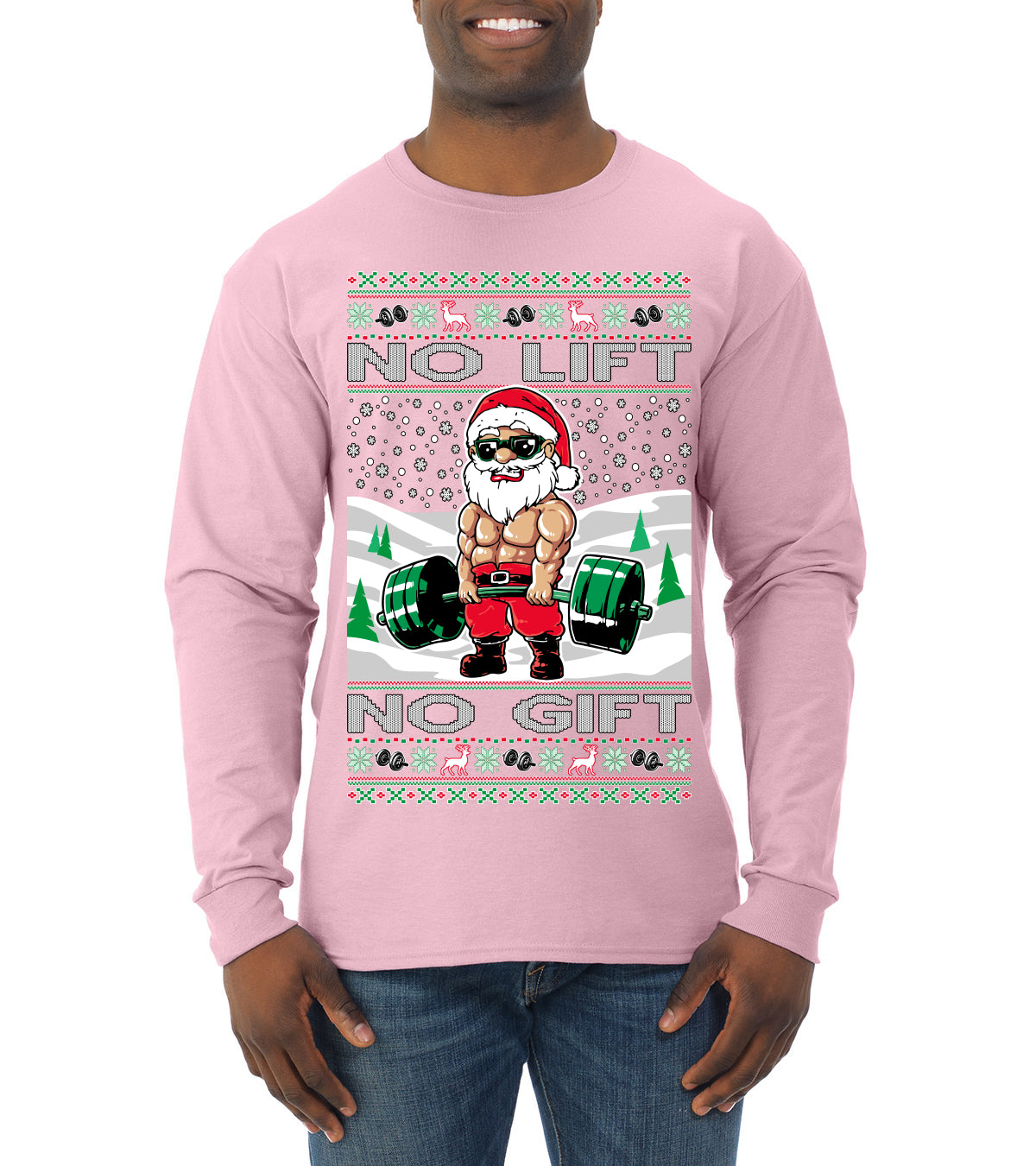 Merry Liftmas No Lift No Gift, Christmas Gifts, Funny Xmas Gift Idea, Ugly Christmas Sweater Mens Long Sleeve Shirt