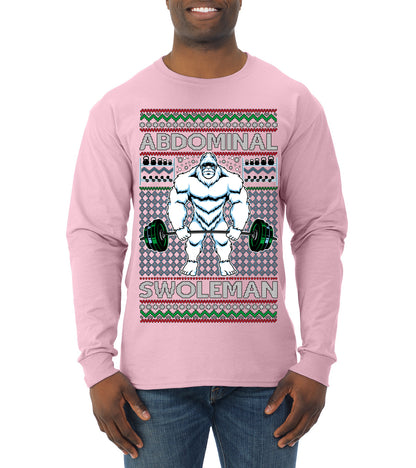 Merry Liftmas Abdominal Swoleman, Christmas Gifts, Funny Xmas Gift Idea, Ugly Christmas Sweater Mens Long Sleeve Shirt