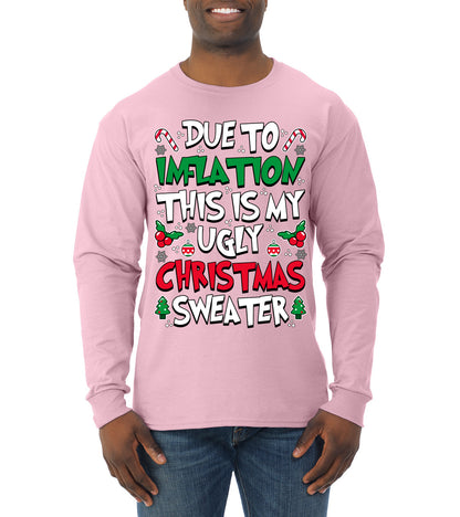 Due To Inflation This Is My Ugly Christmas Sweater, Christmas Gifts, Funny Xmas Gift Idea, Ugly Christmas Sweater, Christmas Gifts, Funny Xmas Gift Idea, Mens Long Sleeve Shirt