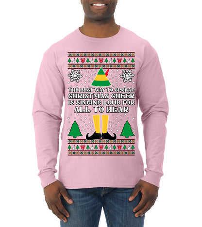 Spread Christmas Cheer Sing Loud For All To Hear, Christmas Gifts, Funny Xmas Gift Idea, Ugly Christmas Sweater Mens Long Sleeve Shirt