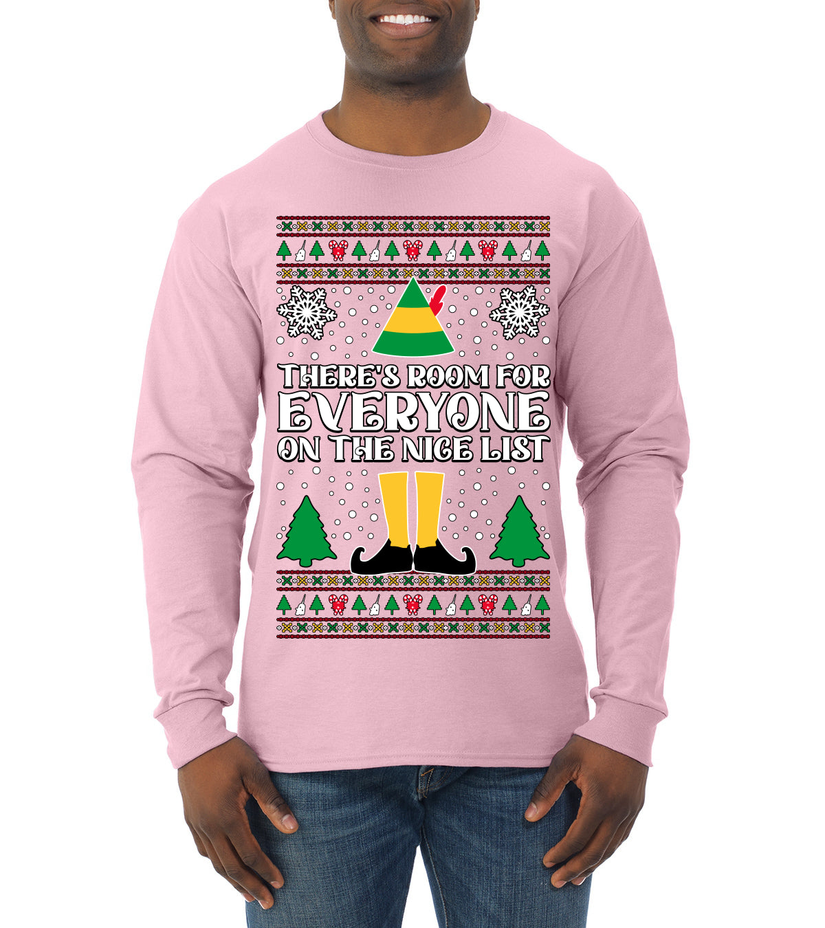 Room For Everyone On The Nice List Christmas Movie Quote, Christmas Gifts, Funny Xmas Gift Idea, Ugly Christmas Sweater Mens Long Sleeve Shirt