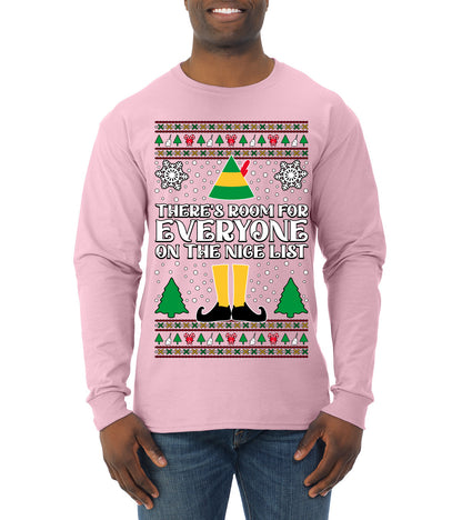 Room For Everyone On The Nice List Christmas Movie Quote, Christmas Gifts, Funny Xmas Gift Idea, Ugly Christmas Sweater Mens Long Sleeve Shirt
