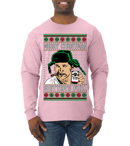 Shitter's Full Cousin Eddie Christmas Family Vacation Ugly Christmas Sweater, Christmas Gifts, Funny Xmas Gift Idea, Mens Long Sleeve Shirt