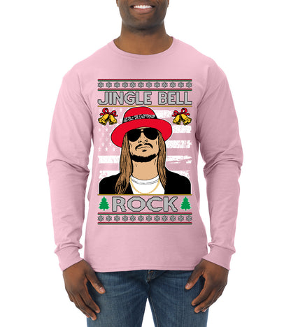 Kid RapperJingle Bell Rock  Country Music, Christmas Gifts, Funny Xmas Gift Idea Ugly Christmas Sweater Mens Long Sleeve Shirt