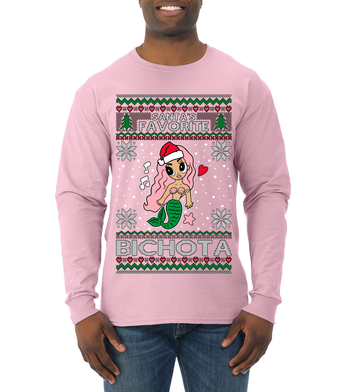 Christmas Karol Santa's Favorite Bichota, Christmas Gifts, Funny Xmas Gift Idea, Ugly Christmas Sweater Mens Long Sleeve Shirt