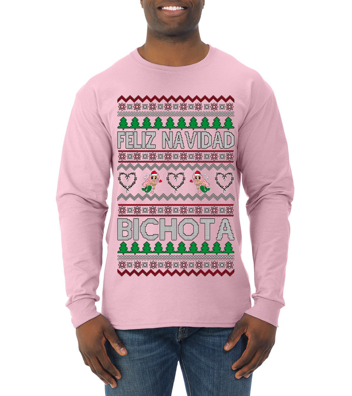 Feliz Navidad Bichota, Christmas Gifts, Funny Xmas Gift Idea, Ugly Christmas Sweater Mens Long Sleeve Shirt