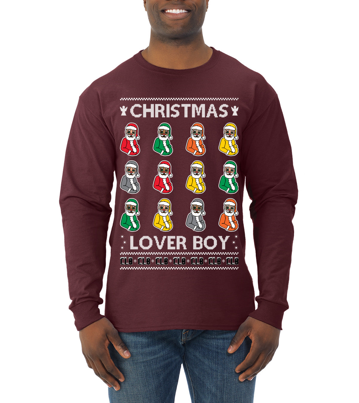 Christmas Lover Boy Funny Santa Rapper, Christmas Gifts, Funny Xmas Gift Idea, Ugly Christmas Sweater Mens Long Sleeve Shirt