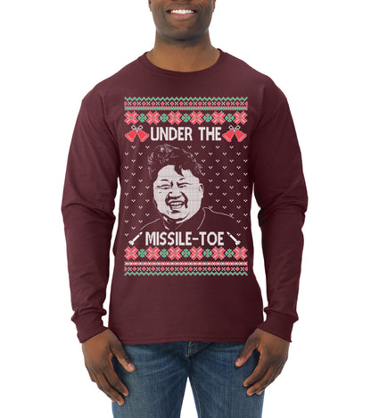 Under The Missle Toe ,Christmas Gifts, Funny Xmas Gift Idea, Ugly Christmas Sweater Mens Long Sleeve Shirt