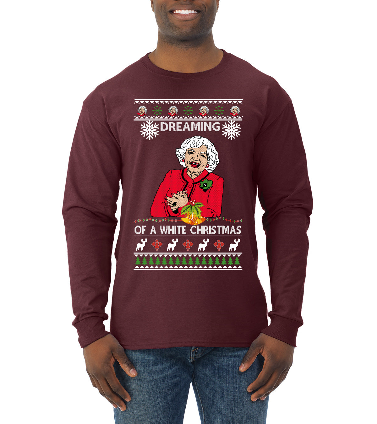 Betty I'm Dreaming of a White Christmas, Christmas Gifts, Funny Xmas Gift Idea, Ugly Christmas Sweater Mens Long Sleeve Shirt