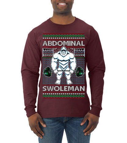 Merry Liftmas Abdominal Swoleman, Christmas Gifts, Funny Xmas Gift Idea, Ugly Christmas Sweater Mens Long Sleeve Shirt