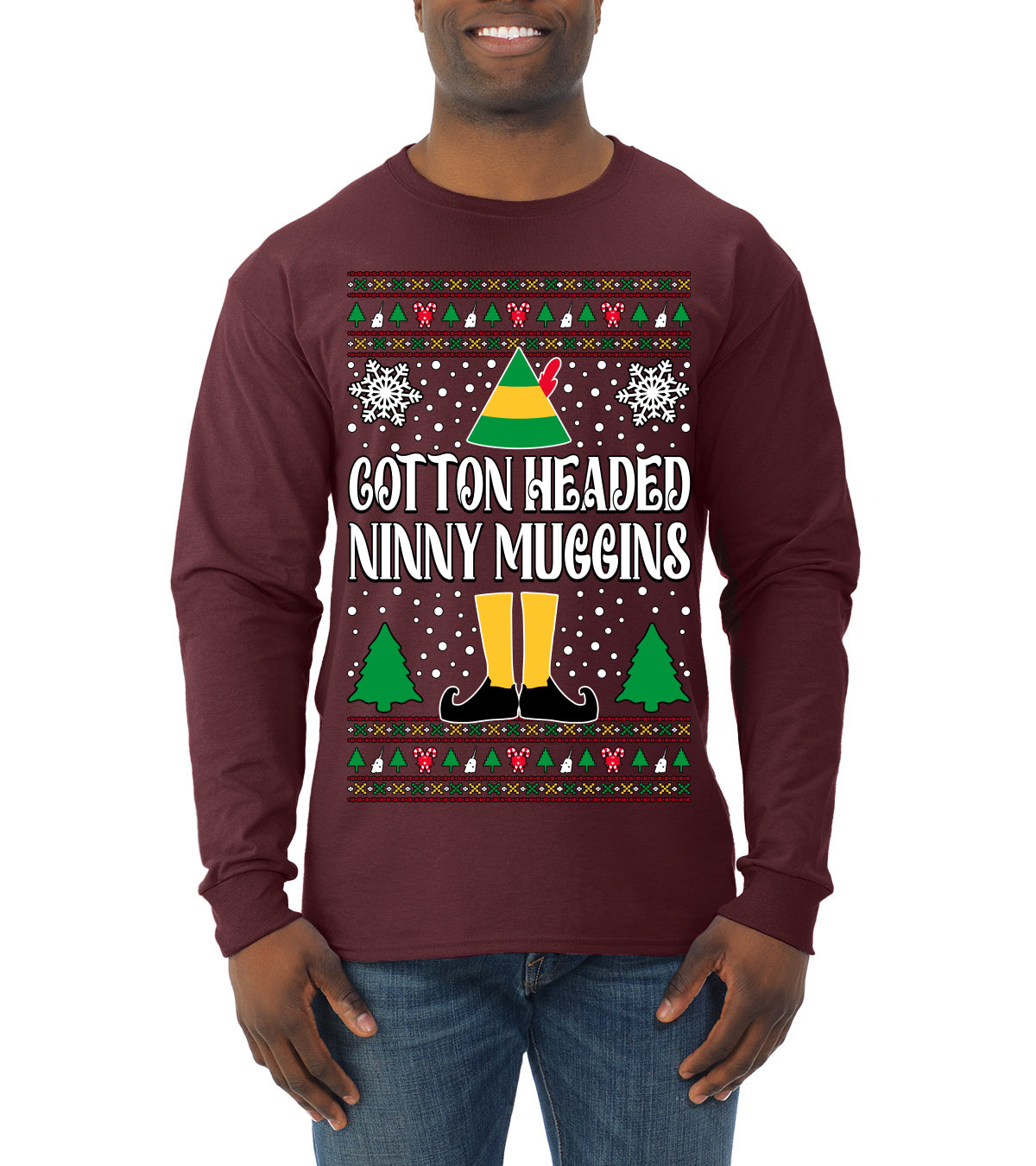 Cotton Headed Muggins Christmas Movie Quote, Christmas Gifts, Funny Xmas Gift Idea, Ugly Christmas Sweater Mens Long Sleeve Shirt