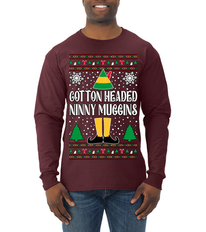 Cotton Headed Muggins Christmas Movie Quote, Christmas Gifts, Funny Xmas Gift Idea, Ugly Christmas Sweater Mens Long Sleeve Shirt