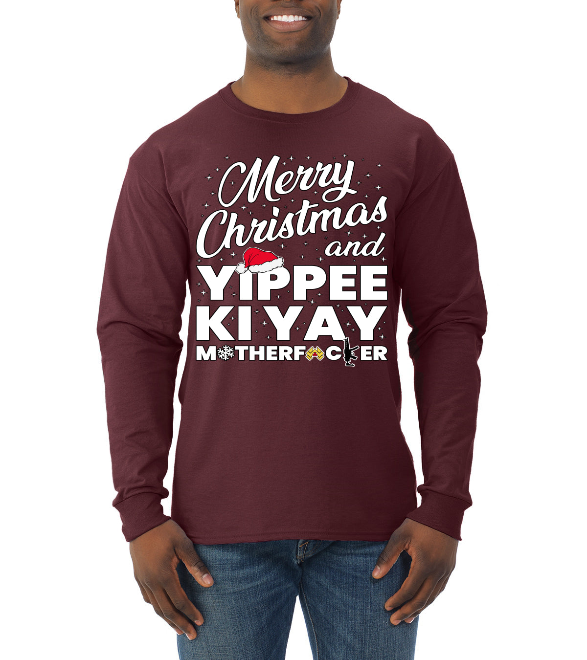 Merry Christmas and Yippee Ki Yay MOFO Ugly Christmas Sweater, Christmas Gifts, Funny Xmas Gift Idea, Mens Long Sleeve Shirt